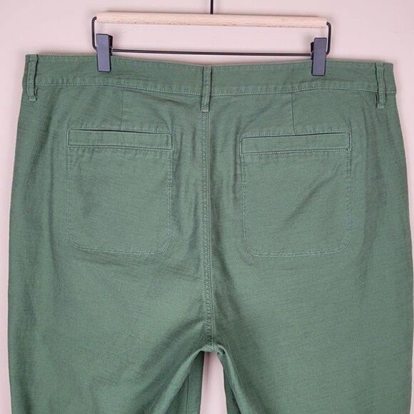 J. Crew Size 18 Cotton Camp Pants High Rise Crop Utility Green - Picture 5 of 10